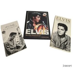 ELVIS PRESLEY 3 Item Bundle King Remembered Book With CD A Life in Music 4 CD Bo